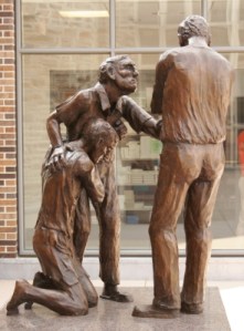 "Reconciliation" sculpture at Duke. Margaret Adams Parker, sculptor. 